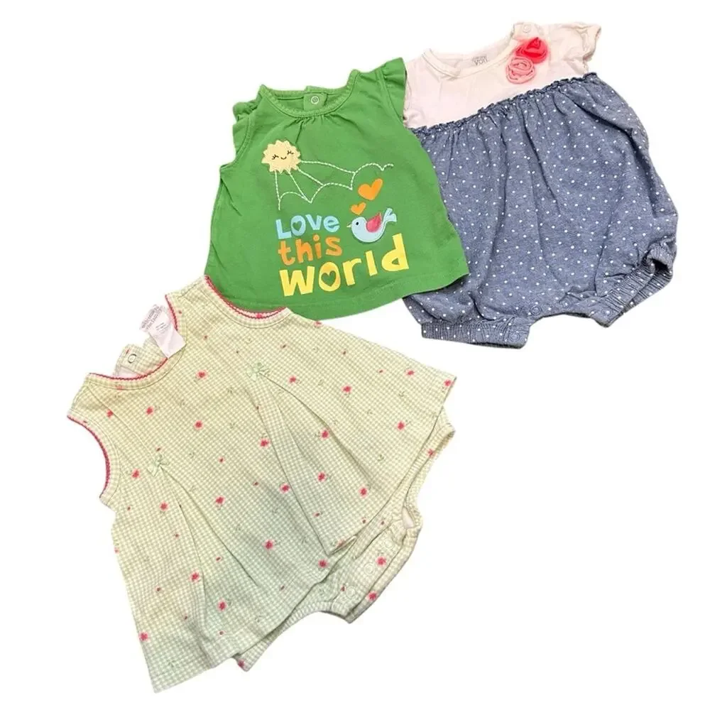 13 Pc Summer Clothing Lot Girls 3-6 mos Gerber Calvin Klein Carters Circo